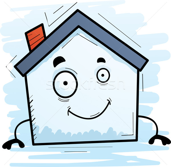 Сток-фото: Cartoon · дома · улыбаясь · иллюстрация · здании · домой