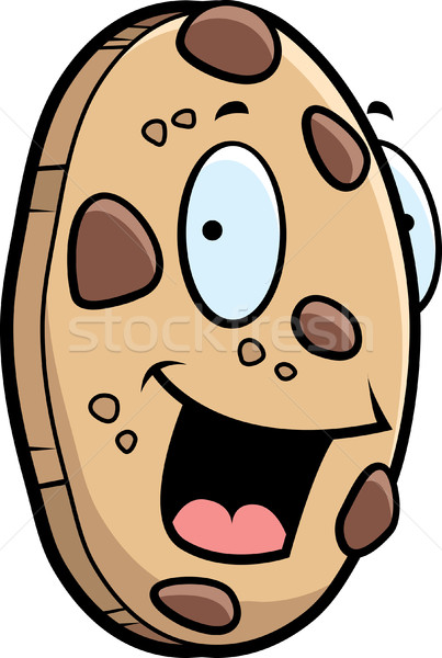Cookie glimlachend cartoon chocolade chip gelukkig Stockfoto © cthoman