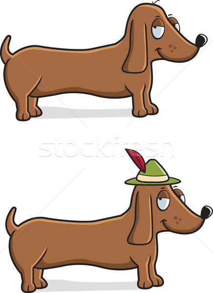 Dachshund oktoberfest fericit desen animat câine pălărie Imagine de stoc © cthoman