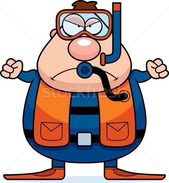 Cartoon Scuba Diver Angry Stock photo © cthoman