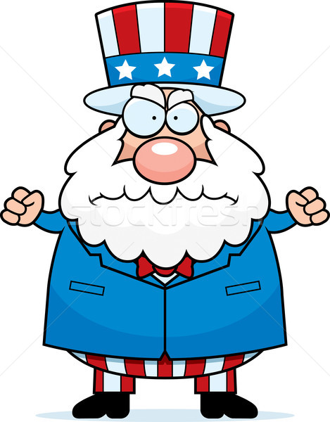 Patriotischen Wut böse Karikatur Mann schauen Stock foto © cthoman