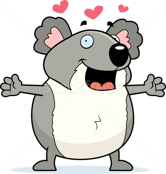 Koala обнять счастливым Cartoon готовый давать Сток-фото © cthoman