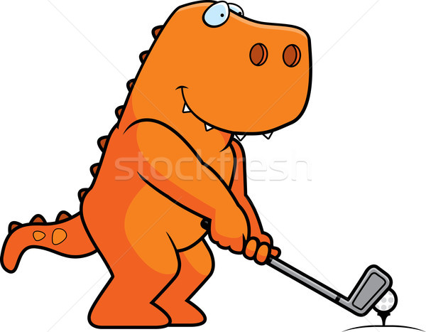 Stock photo: Cartoon Dinosaur Golfing
