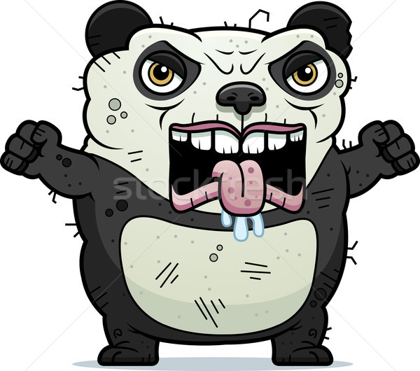 Stockfoto: Boos · lelijk · panda · cartoon · illustratie · beer