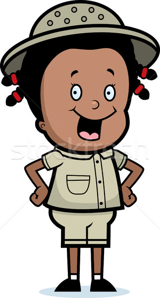 Zdjęcia stock: Safari · dziewczyna · uśmiechnięty · szczęśliwy · cartoon · stałego