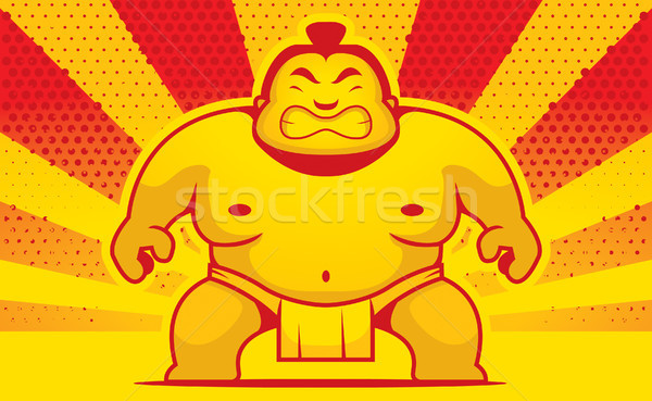 Cartoon sumo wrestler arrabbiato potere Foto d'archivio © cthoman