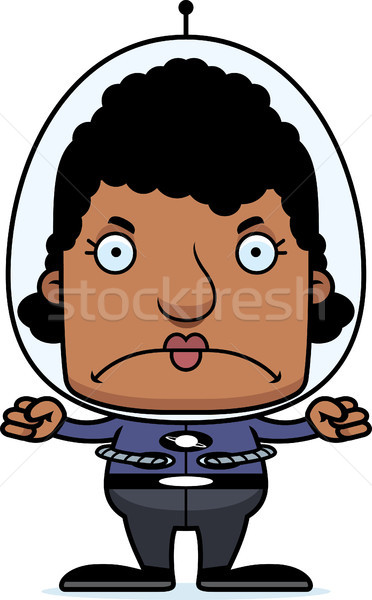 Cartoon Angry Spaceman Woman Stock photo © cthoman