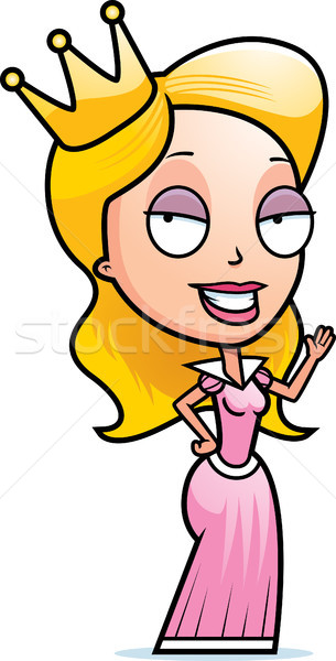 Cartoon princesse souriant femme couronne [[stock_photo]] © cthoman