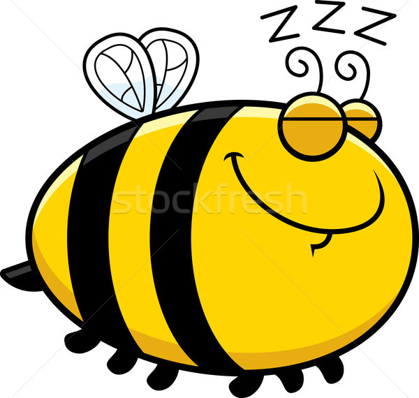 Slapen cartoon bee illustratie gelukkig dier Stockfoto © cthoman