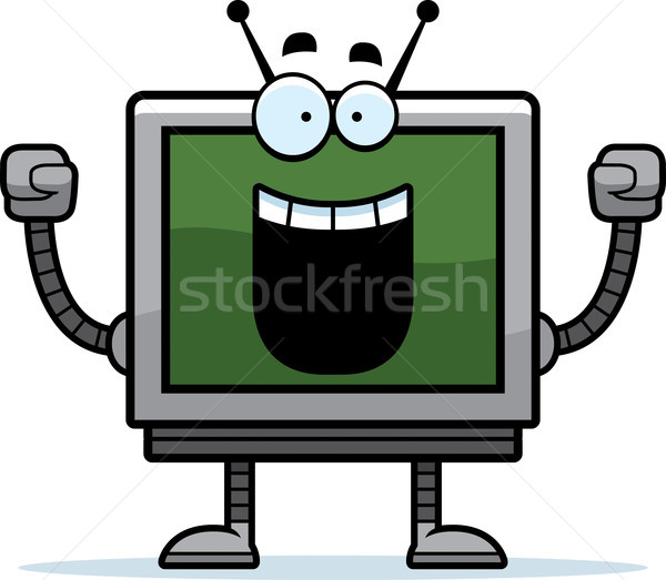 ünnepel számítógépmonitor rajz illusztráció robot siker Stock fotó © cthoman