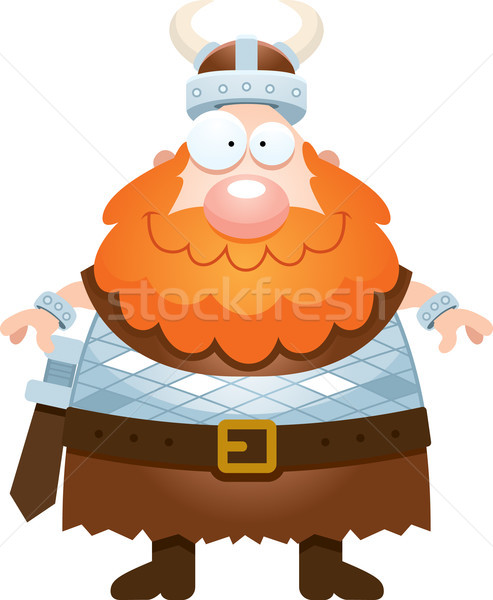 Felice cartoon viking illustrazione guardando persona Foto d'archivio © cthoman