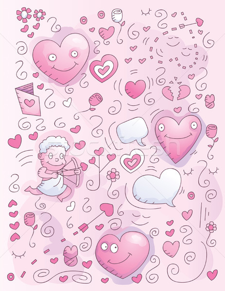 Love Watercolor Doodle Stock photo © cthoman