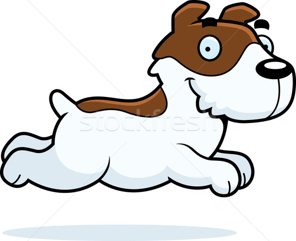 Cartoon jack russell terrier ejecutando ilustración gráfico cachorro Foto stock © cthoman