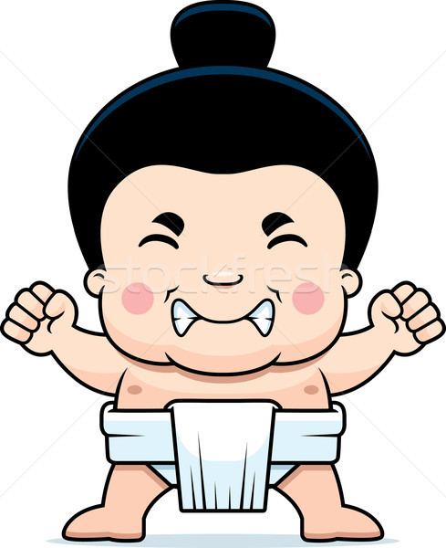 Cartoon Sumo Boy Angry Stock photo © cthoman