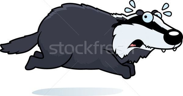 Cartoon Badger Running Away Stock photo © cthoman