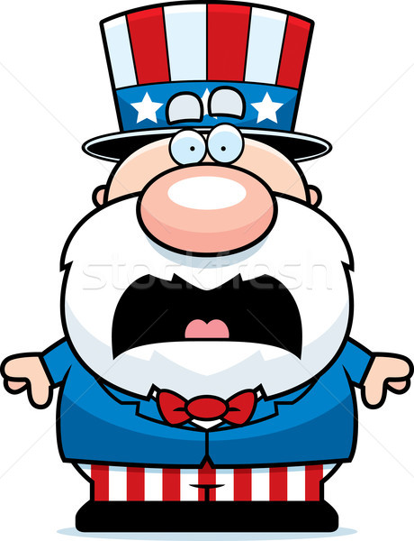 Assustado desenho animado patriota ilustração patriótico homem Foto stock © cthoman