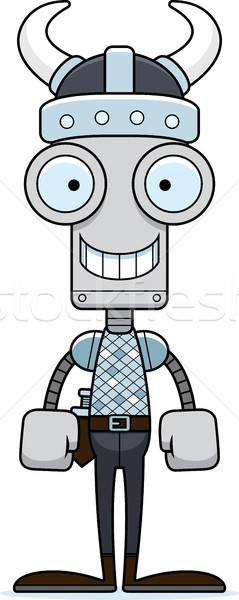 Cartoon uśmiechnięty wiking robot Zdjęcia stock © cthoman