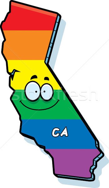 Cartoon Californië homohuwelijk illustratie glimlachend regenboog Stockfoto © cthoman
