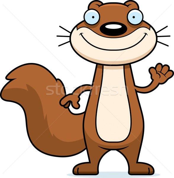 Karikatur Eichhörnchen Illustration glücklich Welle Stock foto © cthoman