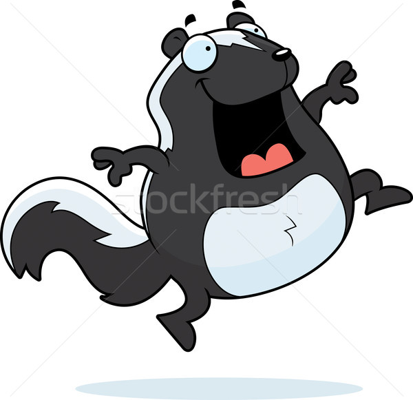 Cartoon Skunk Jumping Stock photo © cthoman