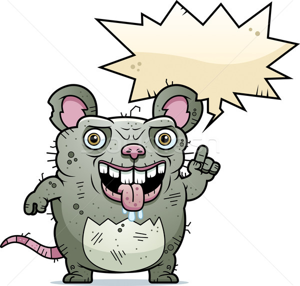 Lelijk rat praten cartoon illustratie muis Stockfoto © cthoman