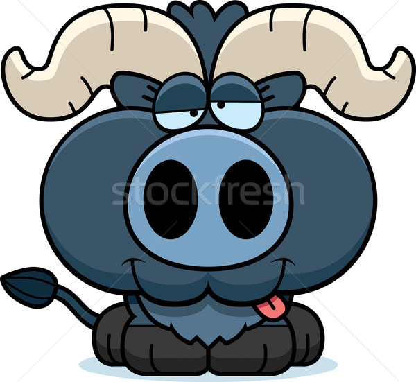 Karikatur wenig blau ox Illustration jungen Stock foto © cthoman