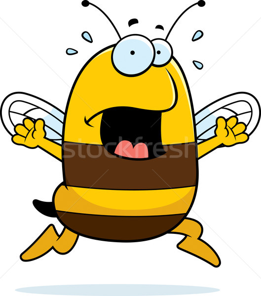 Pszczoła panika cartoon uruchomiony strach wektora Zdjęcia stock © cthoman