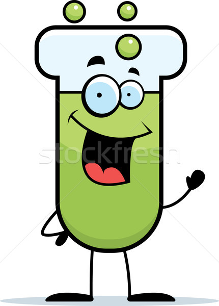 Tube à essai heureux cartoon souriant vert Photo stock © cthoman