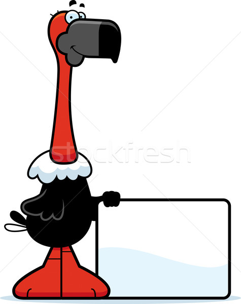 Cartoon avvoltoio segno illustrazione felice uccello Foto d'archivio © cthoman