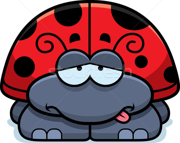 Ziek weinig lieveheersbeestje cartoon illustratie naar Stockfoto © cthoman