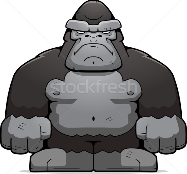 Mare maimuta desen animat supărat Imagine de stoc © cthoman