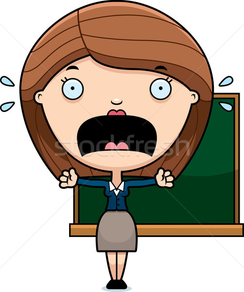 Scared Cartoon Teacher Stock photo © cthoman
