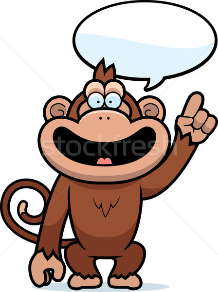 Cartoon aap praten illustratie gelukkig denken Stockfoto © cthoman