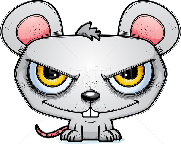 Sinistro piccolo cartoon mouse illustrazione guardando Foto d'archivio © cthoman