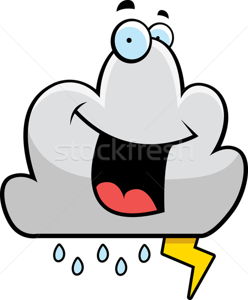 Storm wolk glimlachend cartoon gelukkig natuur Stockfoto © cthoman
