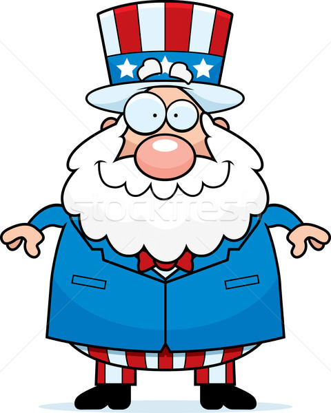 Patriotic om zâmbitor fericit desen animat în picioare Imagine de stoc © cthoman