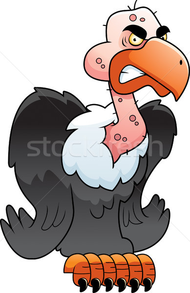 Avvoltoio cartoon arrabbiato uccello nero Foto d'archivio © cthoman