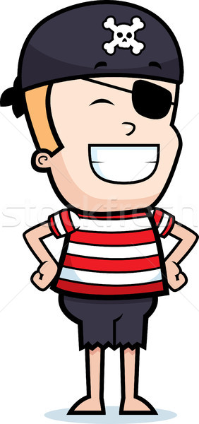 [[stock_photo]]: Pirate · souriant · heureux · cartoon · enfant · permanent