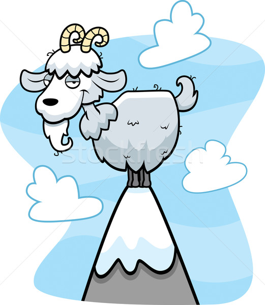 Montanha cabra desenho animado topo nuvens Foto stock © cthoman
