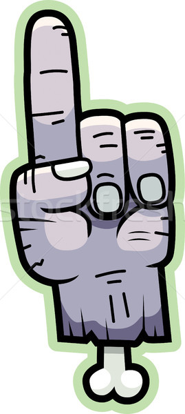 Karikatur Zombie Hand Hinweis Stock foto © cthoman