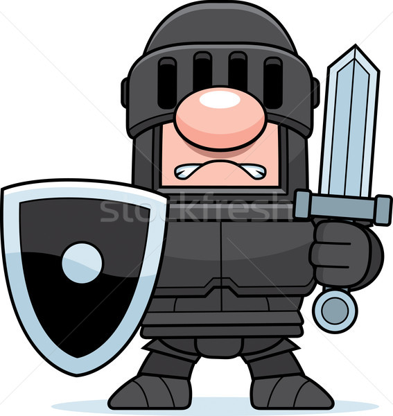 Cartoon noir chevalier costume noir armure homme [[stock_photo]] © cthoman