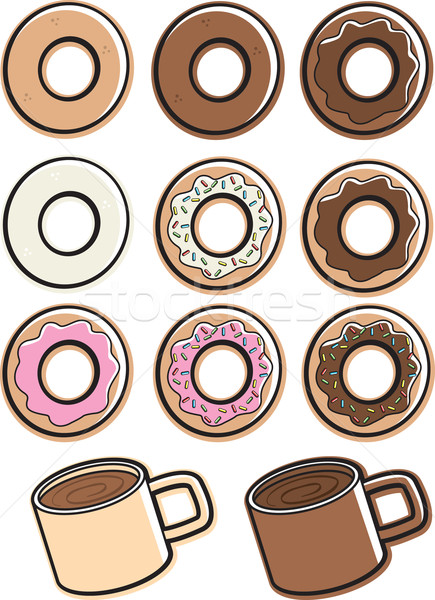 Koffie donuts variëteit verschillend Stockfoto © cthoman