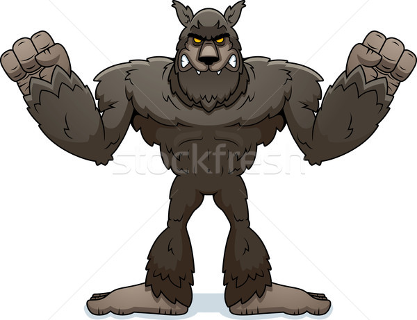 Cartoon loup-garou colère illustration regarder Photo stock © cthoman