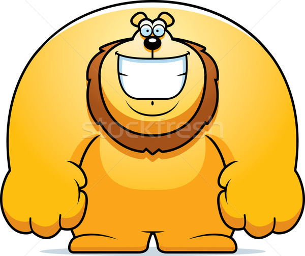 Cartoon lew uśmiechnięty ilustracja zwierząt graficzne Zdjęcia stock © cthoman