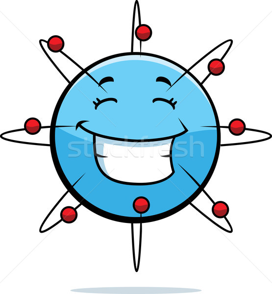 Atome souriant cartoon bleu heureux science Photo stock © cthoman