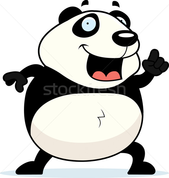 Zdjęcia stock: Panda · pomysł · szczęśliwy · cartoon · mówić · ponosi