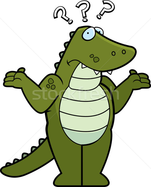 Stock foto: Alligator · verwechselt · Karikatur · schauen · Frage · Tier
