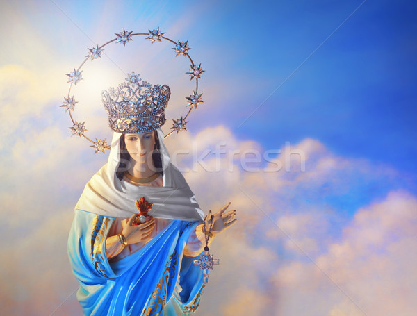 Virgen hermosa corona estrellas dios Foto stock © curaphotography