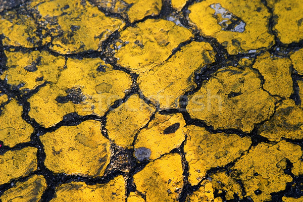 Geel asfalt detail geschilderd textuur weg Stockfoto © curaphotography