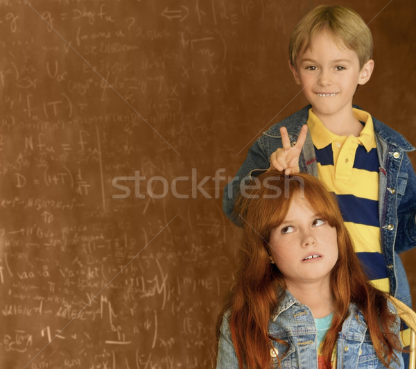 children and black board Stock photo © curaphotography